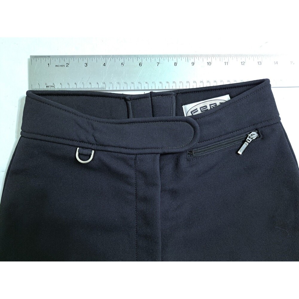 Vintage FERA Skiwear Black Wool Nylon Ski Pants Stirrups Women Size 8R - Picture 6 of 8